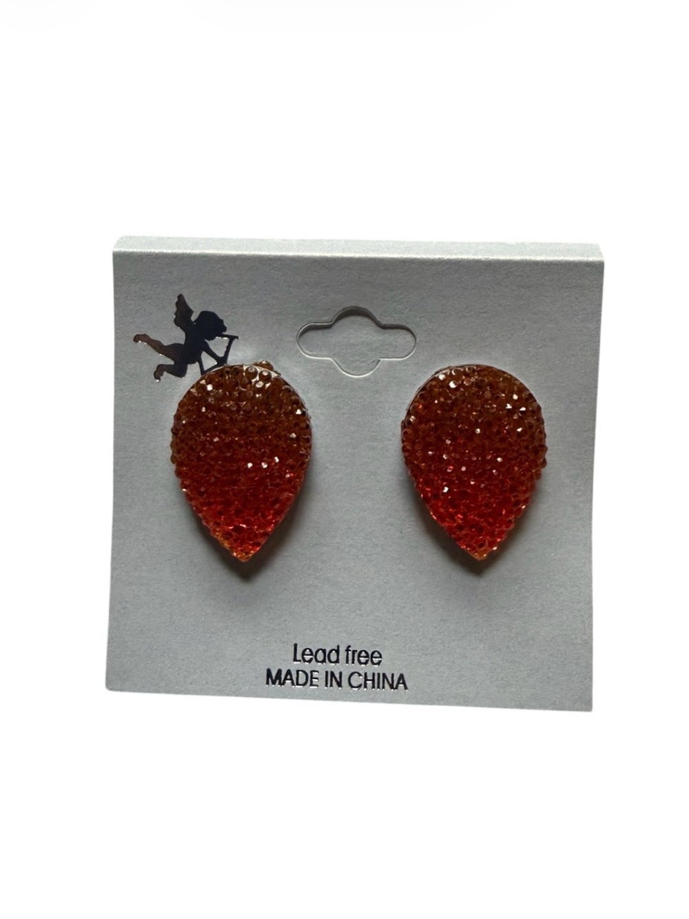 Upside Down Teardrop Style Bling Stud Earrings